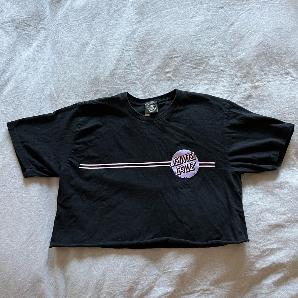 Santa Cruz Skateboards Crop Top Womens Sz Medium Black